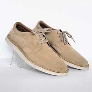 CLARKS COLLECTION MEN'S Tan Suede Oxford Derby Shoes Casual Dress Lace Up Sz 11